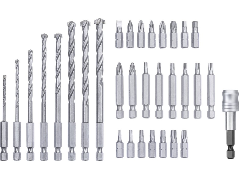 Набор бит, сверл, 33 предмета, кейс KWB 108940