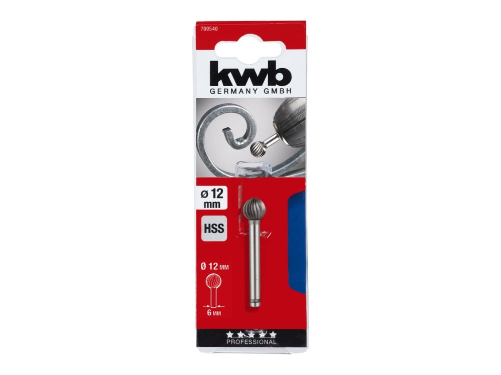 Фреза по металлу 12х12 мм, хвостовик 6 мм kwb 700540