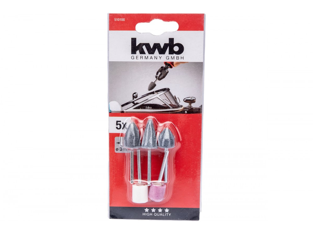 Набор абразивных мини-шарошек (5 шт.) для дрелей KWB 5101-00