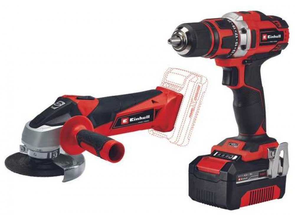 Набор инструмента Einhell TE-TK 18/2 Li Kit (Шуруповерт + УШМ) Набор инструмента Einhell TE-TK 18/2 Li Kit (Шуруповерт + УШМ)