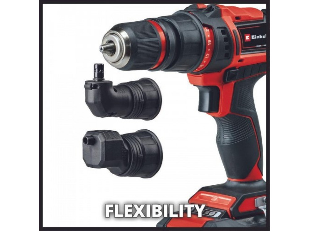 Дрель-шуруповерт аккумуляторная Einhell PXC TE-CD 18/45 Li  + набор оснастки 24 предм. 