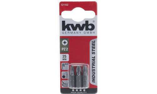 Бита (3 шт, 25 мм) KWB INDUSTRY PZ2 121102