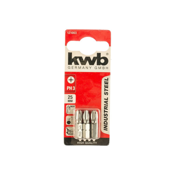 Бита (3 шт, 25 мм) KWB INDUSTRY PH3 121003