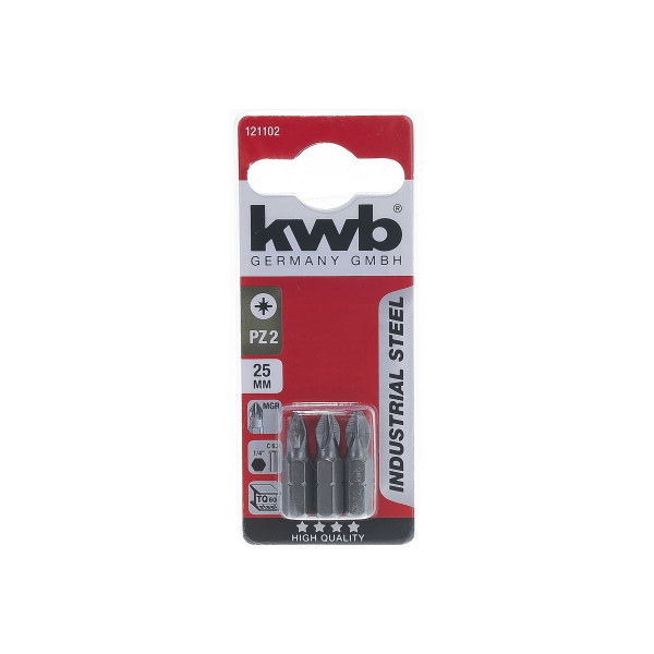 Бита (3 шт, 25 мм) KWB INDUSTRY PZ2 121102