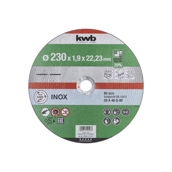 Диск отрезной по металлу (230х1,9х22,2 мм) KWB Energy Saving 712123