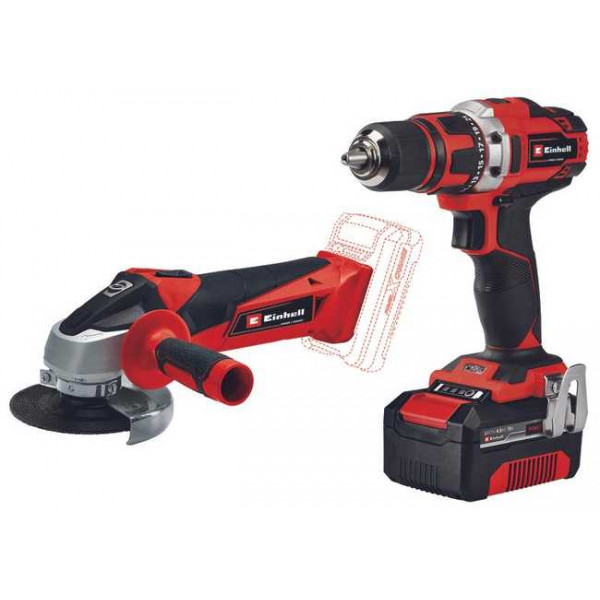 Набор инструмента Einhell TE-TK 18/2 Li Kit (Шуруповерт + УШМ)